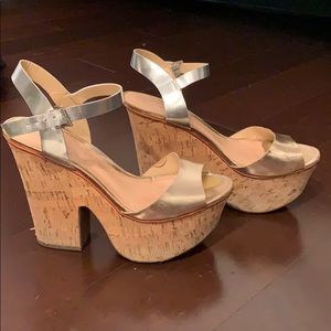 Schutz gold and silver corkscrew wedges